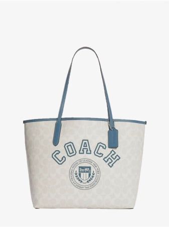 Сумка COACH City Tote CB869-3 In Signature Canvas With Varsity Motif Large